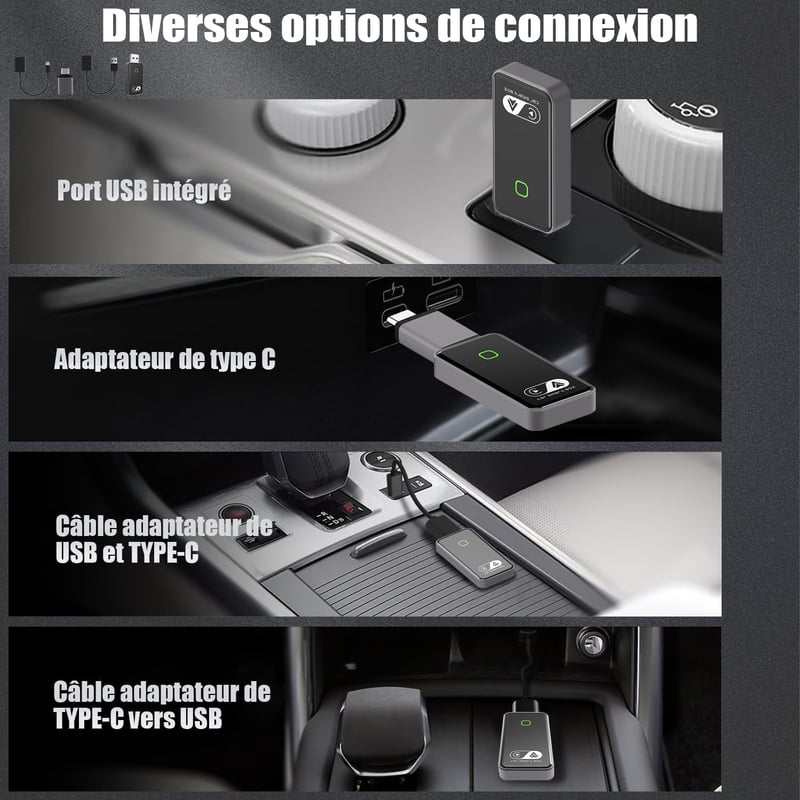 Astrobrights CarPlay Android Auto Wireless Adapter 2-in-1 Autóhoz