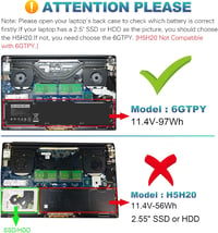 ASUNCELL 11.4V/97Wh Laptop Akkumulátor Dell XPS 15 9550 9560 9570 és Precision 5510 5520 5530 Modellekhez - 6GTPY Kompatibilis Csereakku 5
