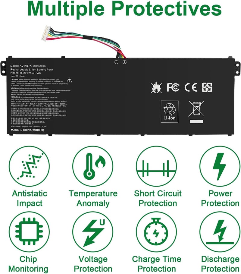ASUNCELL 15.28V 50.7Wh AC14B7K Acer Swift Spin Nitro laptop akkumulátor