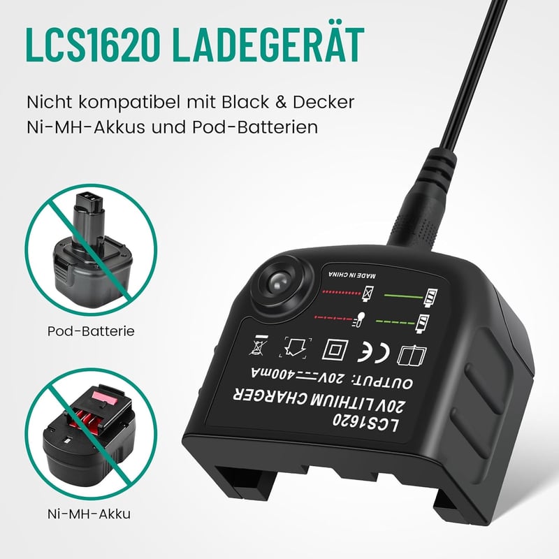 ASUNCELL 18V/20V Gyors Akkumulátor Töltő Black & Decker BL2018 BL1518 LBXR20 LB20 LBX20 LBX4020 Kompatibilis Szerszám Töltő