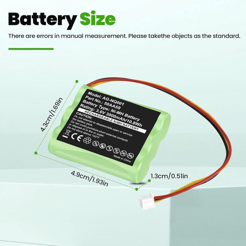 ASUNCELL 2 darabos 3000 mAh akkumulátor csomag Toniebox hangszóróhoz, 3.6V NiMH újratölthető elem Tonies zenedobozhoz