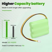 ASUNCELL 2 darabos 3000 mAh akkumulátor csomag Toniebox hangszóróhoz, 3.6V NiMH újratölthető elem Tonies zenedobozhoz 4