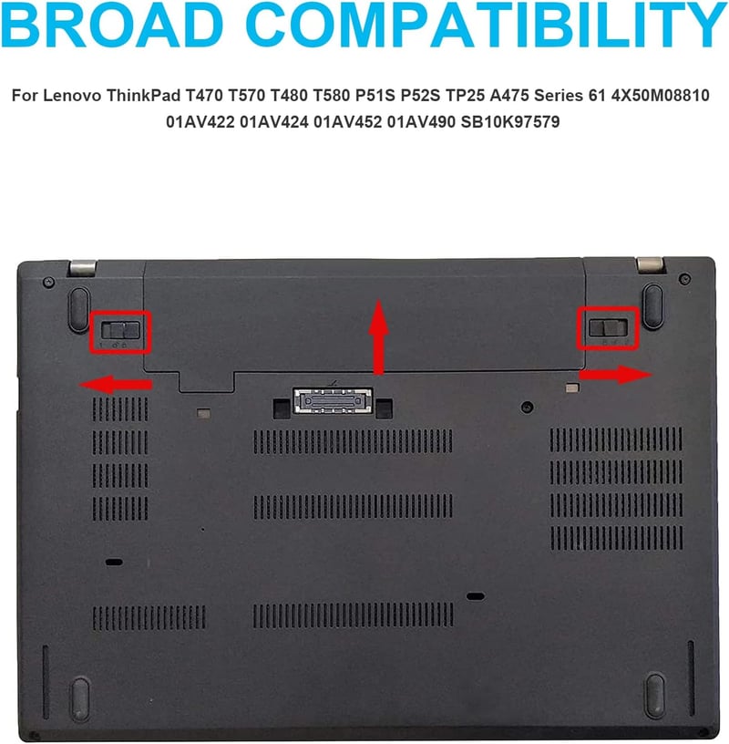 ASUNCELL 24Wh Laptop Akkumulátor Lenovo ThinkPad T470 T570 T480 T580 P51S P52S