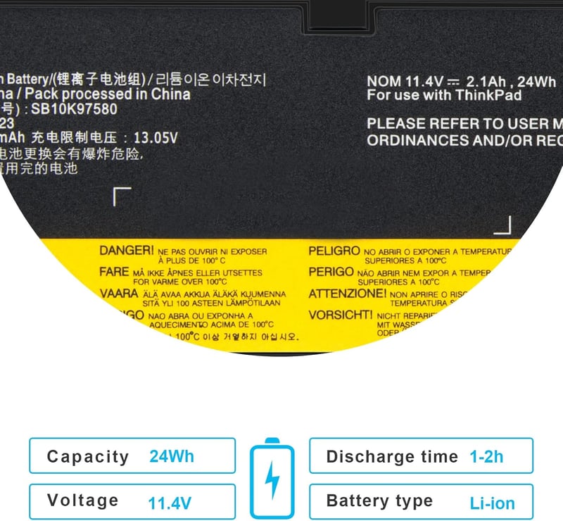 ASUNCELL 24Wh Laptop Akkumulátor Lenovo ThinkPad T470 T570 T480 T580 P51S P52S