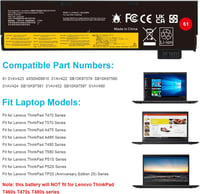 ASUNCELL 24Wh Laptop Akkumulátor Lenovo ThinkPad T470 T570 T480 T580 P51S P52S 3