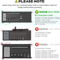ASUNCELL 56WH 15.2V Laptop Akkumulátor Dell Inspiron 17 7000 15 7577 Sorozathoz 5