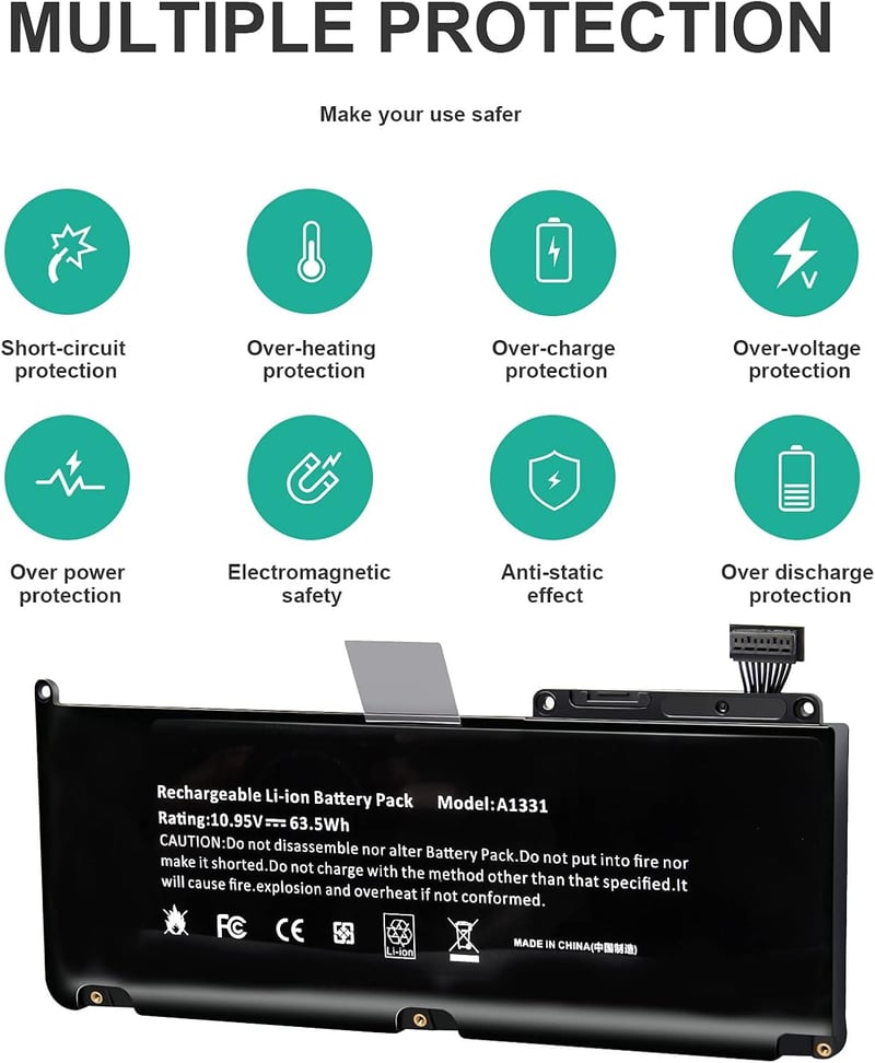 ASUNCELL 63.5Wh MacBook 13.3" A1331 A1342 Laptop Akkumulátor 5800mAh
