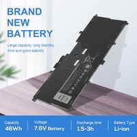 ASUNCELL 7.6V 46WH Laptop Akkumulátor Dell XPS 13 9365 2-in-1 2017 Noteszgéphez NNF1C 0NNF1C HMPFH Kompatibilis Csere Akku 4