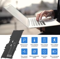 ASUNCELL 7.6V 46WH Laptop Akkumulátor Dell XPS 13 9365 2-in-1 2017 Noteszgéphez NNF1C 0NNF1C HMPFH Kompatibilis Csere Akku 7