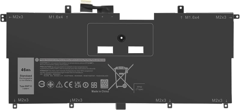 ASUNCELL 7.6V 46WH Laptop Akkumulátor Dell XPS 13 9365 2-in-1 2017 Noteszgéphez NNF1C 0NNF1C HMPFH Kompatibilis Csere Akku