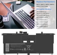 ASUNCELL 7.6V 46WH Laptop Akkumulátor Dell XPS 13 9365 2-in-1 2017 Noteszgéphez NNF1C 0NNF1C HMPFH Kompatibilis Csere Akku 3