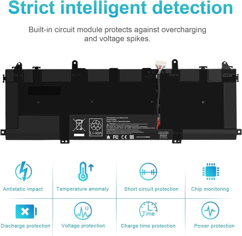 ASUNCELL SU06XL Laptop Akkumulátor 11.55V/84.08Wh HP Spectre X360 15-DF Sorozathoz - Kompatibilis HSTNN-DB8W L29048-271 Modellekkel