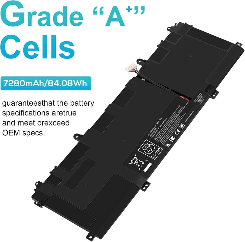 ASUNCELL SU06XL Laptop Akkumulátor 11.55V/84.08Wh HP Spectre X360 15-DF Sorozathoz - Kompatibilis HSTNN-DB8W L29048-271 Modellekkel