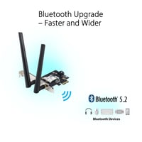 ASUS PCE-AXE5400 WiFi 6E PCI-E adaptér – Bezdrôtová sieťová karta, Tri-Band, 5400 Mbps 5