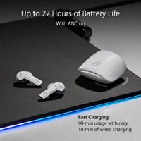 Herné bezdrôtové slúchadlá do uší ASUS ROG Cetra True Wireless Moonlight White – ANC, 27-hodinová výdrž batérie, bezdrôtové nabíjanie, dotykové ovládanie 6