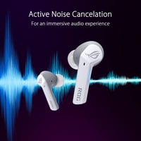 Herné bezdrôtové slúchadlá do uší ASUS ROG Cetra True Wireless Moonlight White – ANC, 27-hodinová výdrž batérie, bezdrôtové nabíjanie, dotykové ovládanie 3