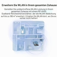 ASUS RP-AX50 WiFi 6 AX1500 dvojpásmový zosilňovač signálu – 802.11ax, kompatibilný s AiMesh, univerzálny opakovač signálu fungujúci s akýmikoľvek routrami 3