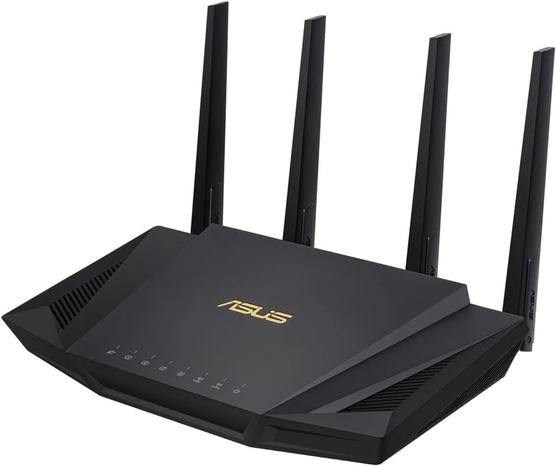 ASUS RT-AX58U Fekete Gaming Router WiFi 6 802.11ax Technológiával, Nagy Teljesítményű Vezeték Nélküli Internet Otthoni Hálózathoz