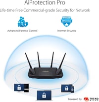 ASUS RT-AX58U Fekete Gaming Router WiFi 6 802.11ax Technológiával, Nagy Teljesítményű Vezeték Nélküli Internet Otthoni Hálózathoz 6