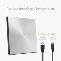 DVD-writer extern ASUS ZenDrive U9M USB-C, ultra-subțire, suport M-Disc, compatibil Windows și Mac OS 4