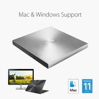 DVD-writer extern ASUS ZenDrive U9M USB-C, ultra-subțire, suport M-Disc, compatibil Windows și Mac OS 7