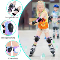 Set cască de protecție pentru copii cu protecții pentru genunchi, coate și încheieturi, reglabil, pentru vârste între 3, 5, 8 și 14 ani, pentru bicicletă, skateboard, role, băieți și fete 3