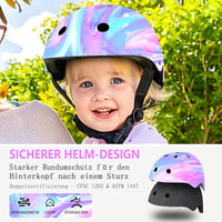 Set cască de protecție pentru copii cu protecții pentru genunchi, coate și încheieturi, reglabil, pentru vârste între 3, 5, 8 și 14 ani, pentru bicicletă, skateboard, role, băieți și fete 4