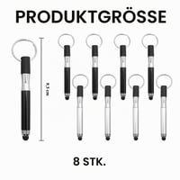 ATBUSS mini guľôčkové pero na kľúče, univerzálny kapacitný stylus, prenosné pero s krúžkom na kľúče, 8 ks 2