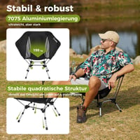 ATEPA 2 db összecsukható ultrakönnyű camping szék, magasságállítható, 150 kg, hordtáskával 6