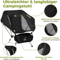 ATEPA 2 db összecsukható ultrakönnyű camping szék, magasságállítható, 150 kg, hordtáskával 4