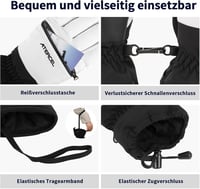 ATERCEL Thinsulate Síkesztyű Vízálló Touchscreen Férfi Női Téli Snowboard 5