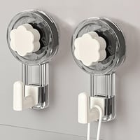 ATEWEITA Erős tapadókorongos törölközőtartó kampó 62 mm tapadókorongok fúrás nélkül, átlátszó szürke és fehér, 11.2 x 6.2 x 4.3 cm x2 1