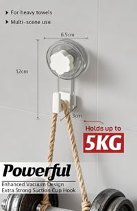 ATEWEITA tapadókorongos kampó törölközőtartó fúrás nélkül extra erős 62 mm tapadókorong kampókkal fürdőszobába konyhába ajtóra 11.2 x 6.2 x 5