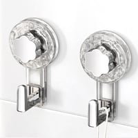 ATEWEITA Extra erős tapadókorongos akasztó törölközőtartó fúrásmentes 62 mm áttetsző ezüst ajtóhoz, 11,2 x 6,2 x 4,3 cm, 2 db 1