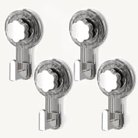 ATEWEITA Extra erős tapadókorongos kampó törülközőtartó fúrás nélkül 62 mm 4 db Clear Grey ezüst 11,2 x 6,2 x 4,3 cm fürdőszoba konyha ajtó 1
