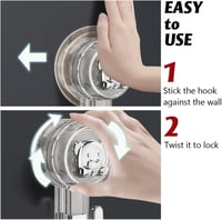 ATEWEITA Extra erős tapadókorongos törölközőakasztó fúrás nélkül, Ezüst és áttetsző szürke, 62 mm, 11,2 x 6,2 x 4,3 cm, 2 db, fürdőszoba kon 4
