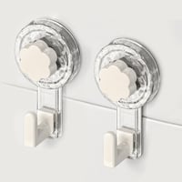 ATEWEITA vješalica za ručnike s vakuumskim držačem bez bušenja, 62 mm, prozirno+bijela - 2 kom. 2