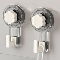 ATEWEITA kuka za ručnike s vakuumskim držačem bez bušenja, 62 mm - prozirna siva/bijela - 2 kom. 2