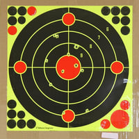 ATFLBOX 12" Fluoreszkáló Sárga Lőlap Csomag - 25 db Öntapadós Céltábla Matrica Pisztolyhoz, Légpuskához, BB és Airsoft Fegyverekhez - 21 Jav 5