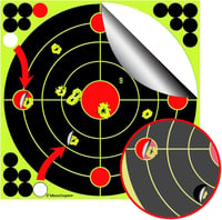 ATFLBOX 12" Fluoreszkáló Sárga Lőlap Csomag - 25 db Öntapadós Céltábla Matrica Pisztolyhoz, Légpuskához, BB és Airsoft Fegyverekhez - 21 Jav 3