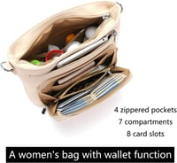 Atgbiem női válltáska vegan bőr crossbody táska beige 2
