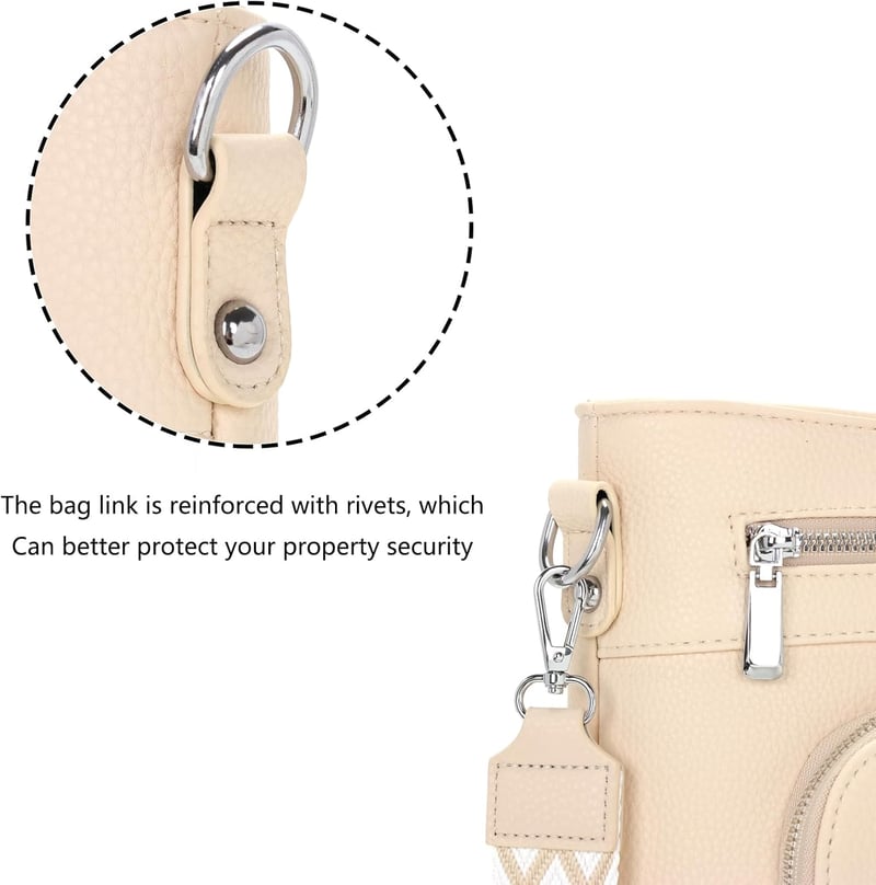 Atgbiem női válltáska vegan bőr crossbody táska beige