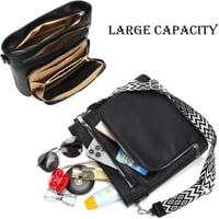 Atgbiem női válltáska vegan bőr crossbody táska fekete pénztárcafunkcióval 4