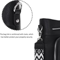 Atgbiem női válltáska vegan bőr crossbody táska fekete pénztárcafunkcióval 6