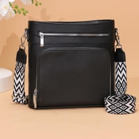 Atgbiem női válltáska vegan bőr crossbody táska fekete pénztárcafunkcióval 2