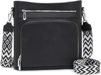Atgbiem női válltáska vegan bőr crossbody táska fekete pénztárcafunkcióval 1