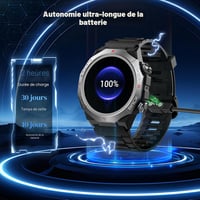 Ceas inteligent unisex Atheewon cu funcție de telefon, ecran tactil de 1,39 inchi, Intense Black 7