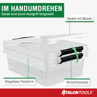ATHLON TOOLS Set od 10 posuda za pohranu s poklopcem, 1 litra, male, bez BPA 4