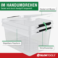 ATHLON TOOLS Set od 10 kutija za pohranu s poklopcem, 5 litara, male dimenzije, bez BPA 4