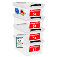 ATHLON TOOLS Set od 4 kutije za pohranu od 5 litara s poklopcem – kvaliteta za hranu, bez BPA 1